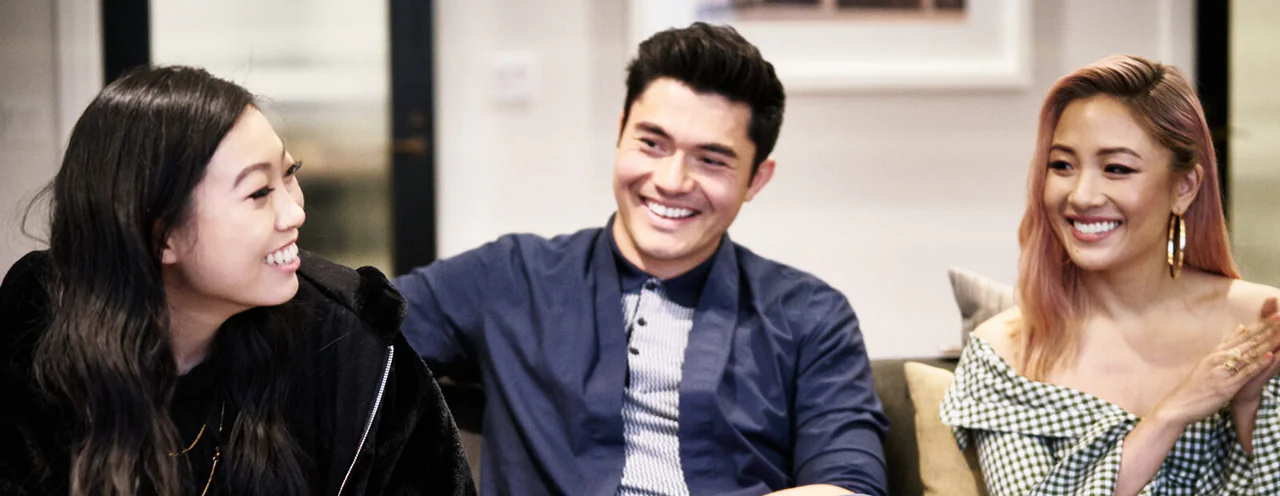 Crazy Rich Asians cast members seated together during their NextShark interview
